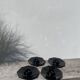 4 black egg cups 1970