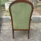 Armchair Voltaire velvet fabrics and wood massf