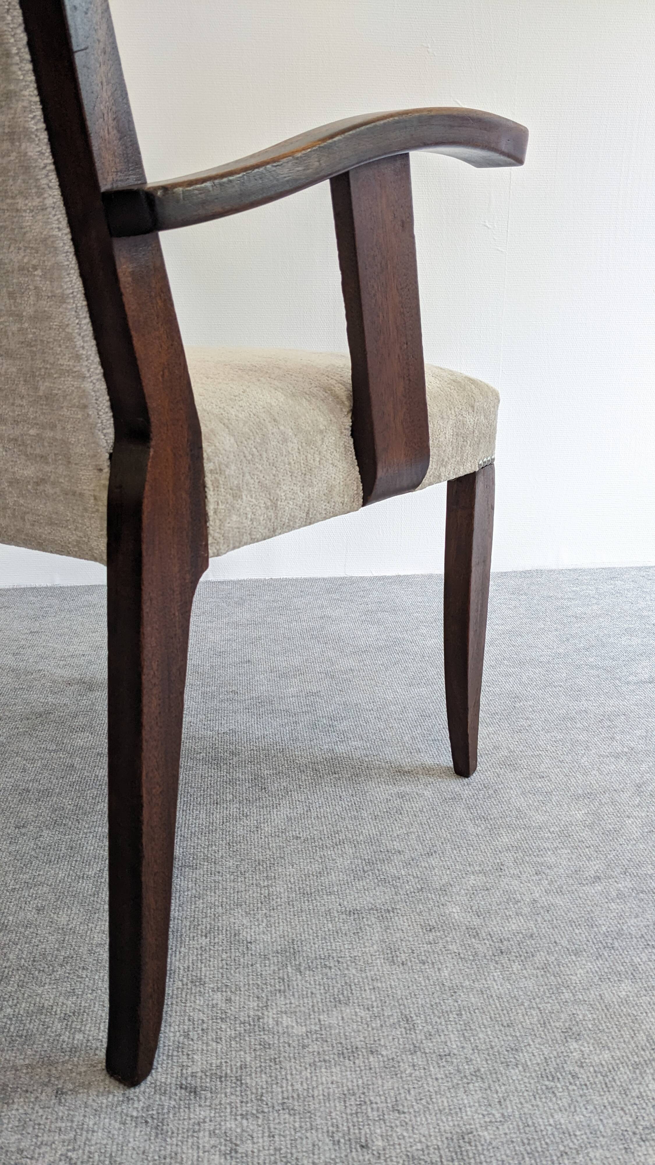 Pair of modernist mahogany bridge chairs from the 1940s/1950s