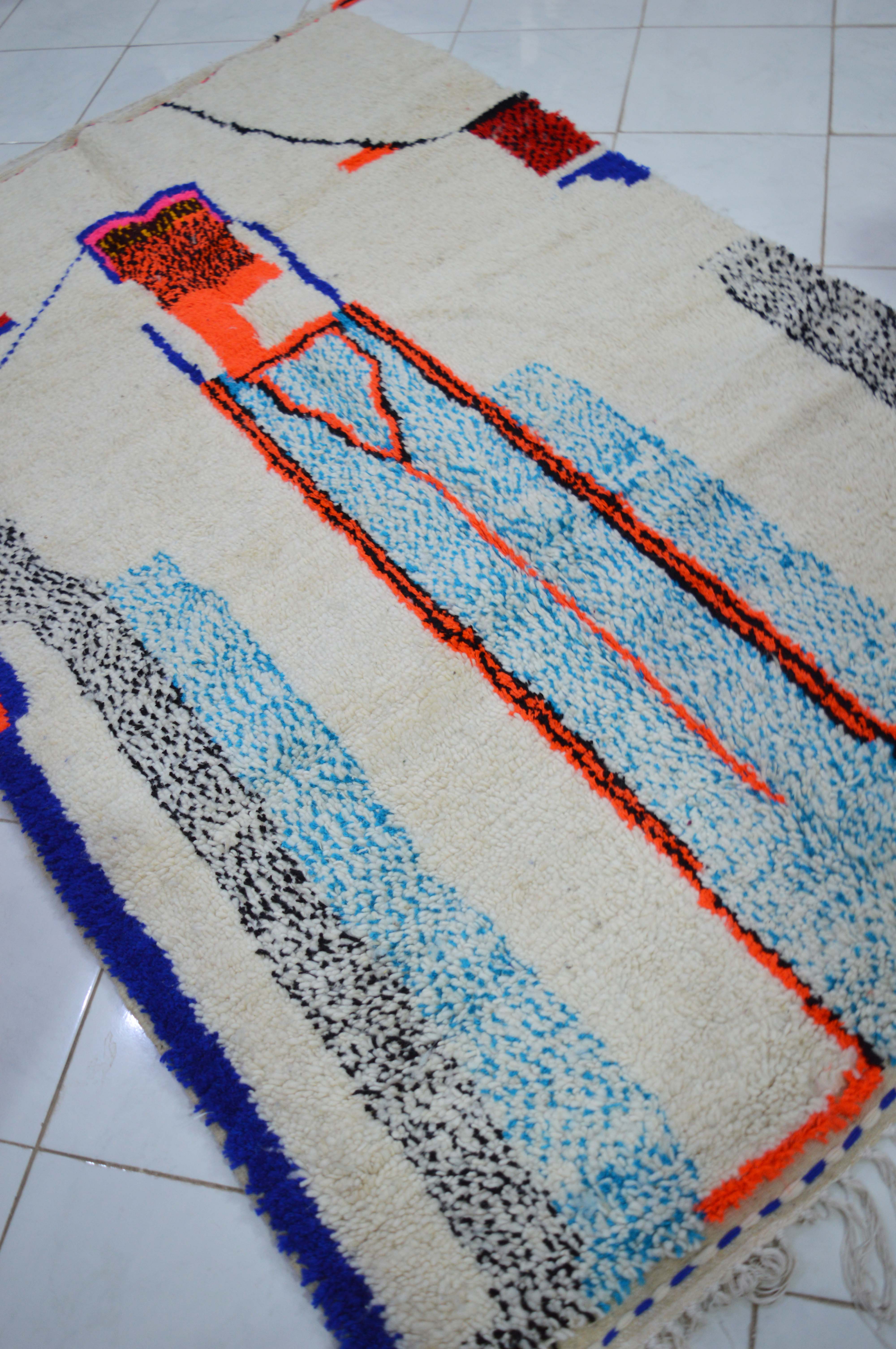 Neon Berber carpet handmade in Morocco 250 x 154 CM