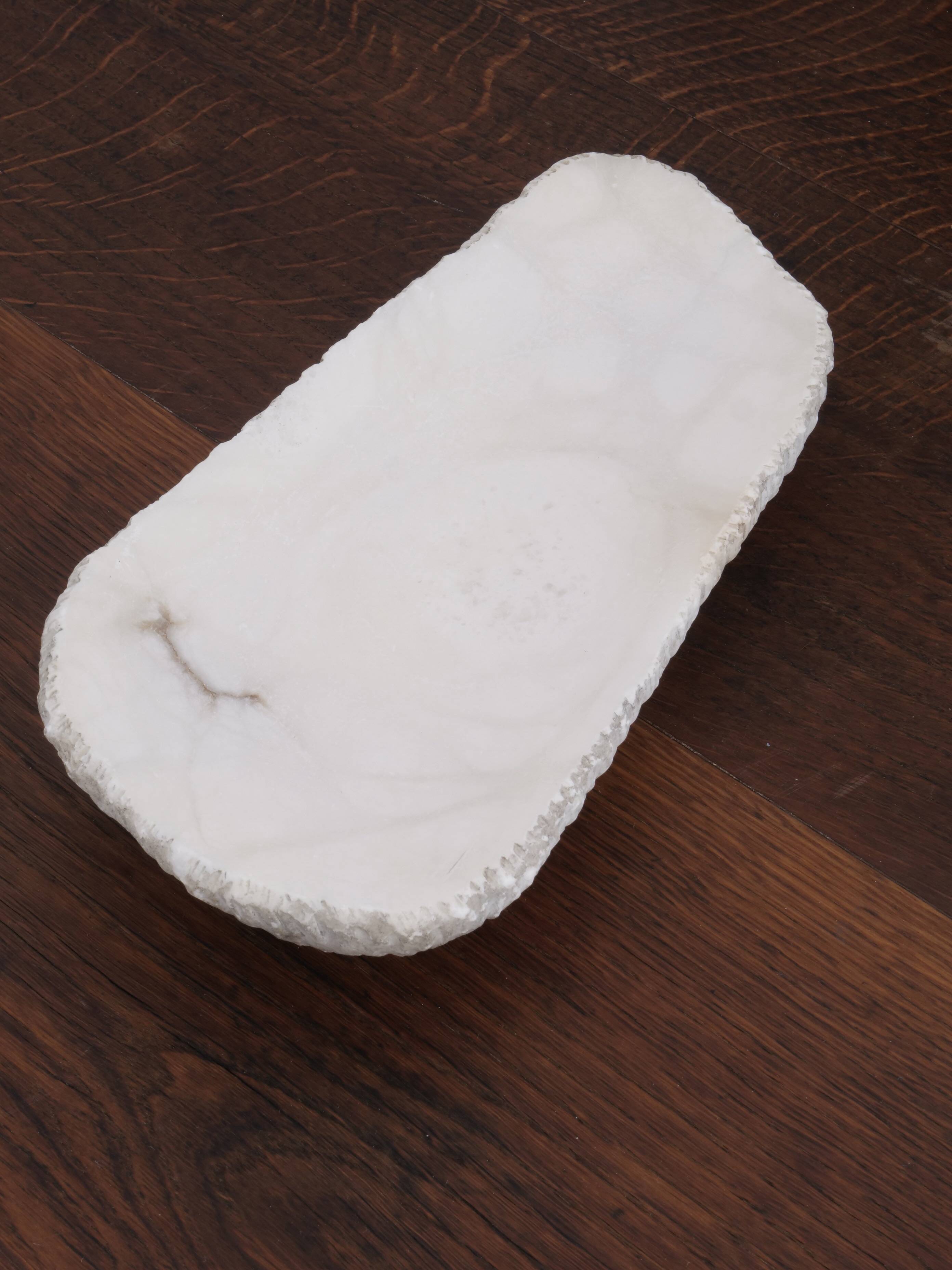 Brutalist free-form alabaster emptier