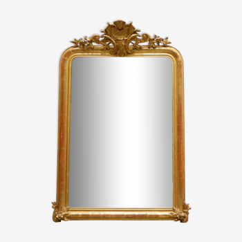 Miroir ancien Louis Philippe à fronton 135cm x 86cm