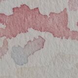 Painting - Watercolor landscape with poppies - View of Irancy (Yonne)