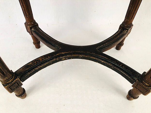 Stool in varnished natural wood Louis XVI style