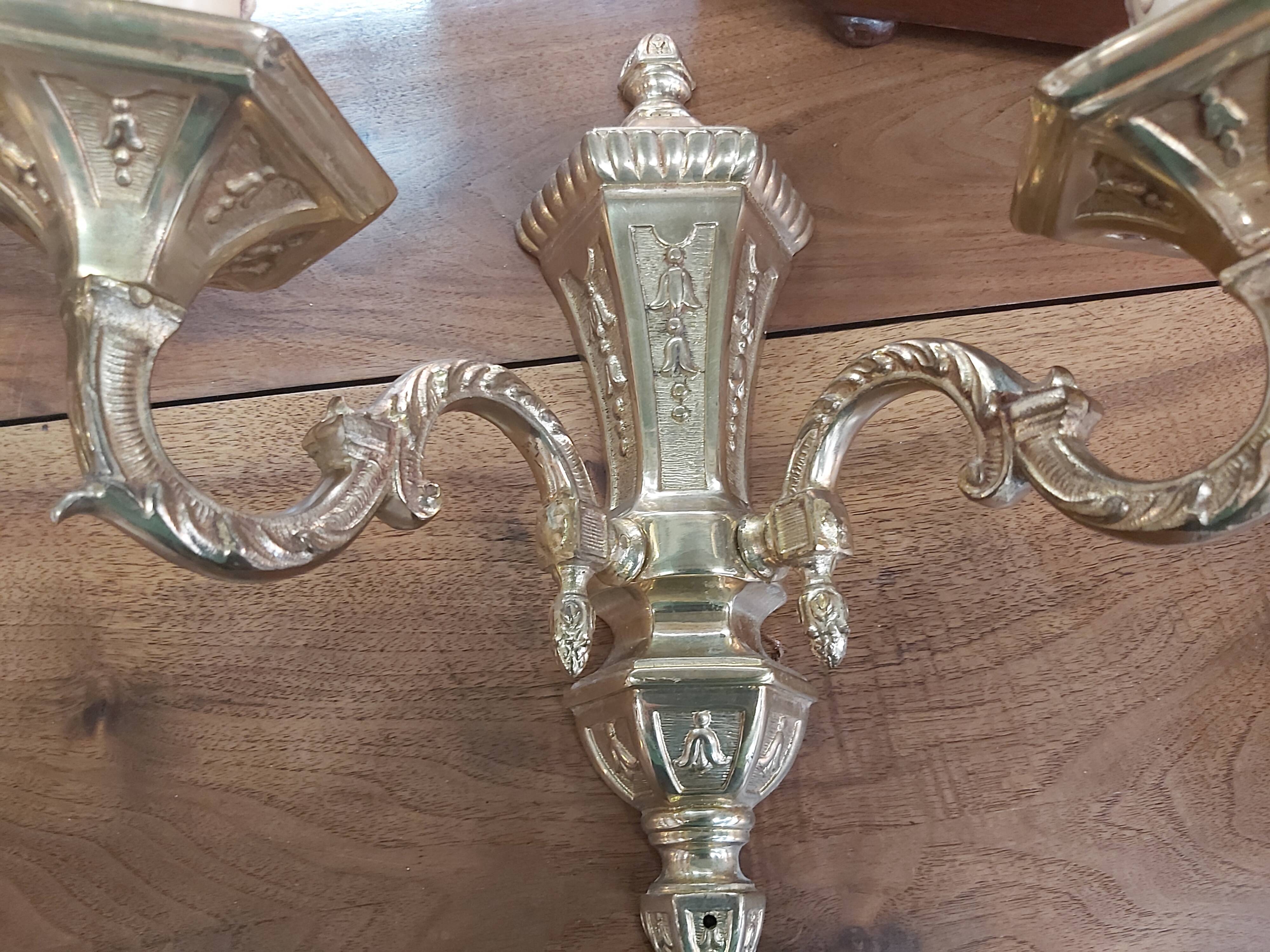 Pair of bronze sconces