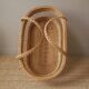 Vintage Moses cradle basket woven wicker handcrafted Scandinavian decoration rattan