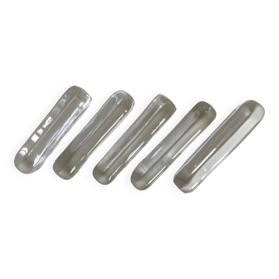 Suite de 5 porte-couteaux signés en cristal de la maison Daum Nancy 1960