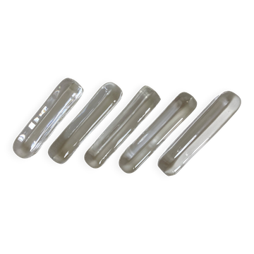 Suite de 5 porte-couteaux signés en cristal de la maison Daum Nancy 1960