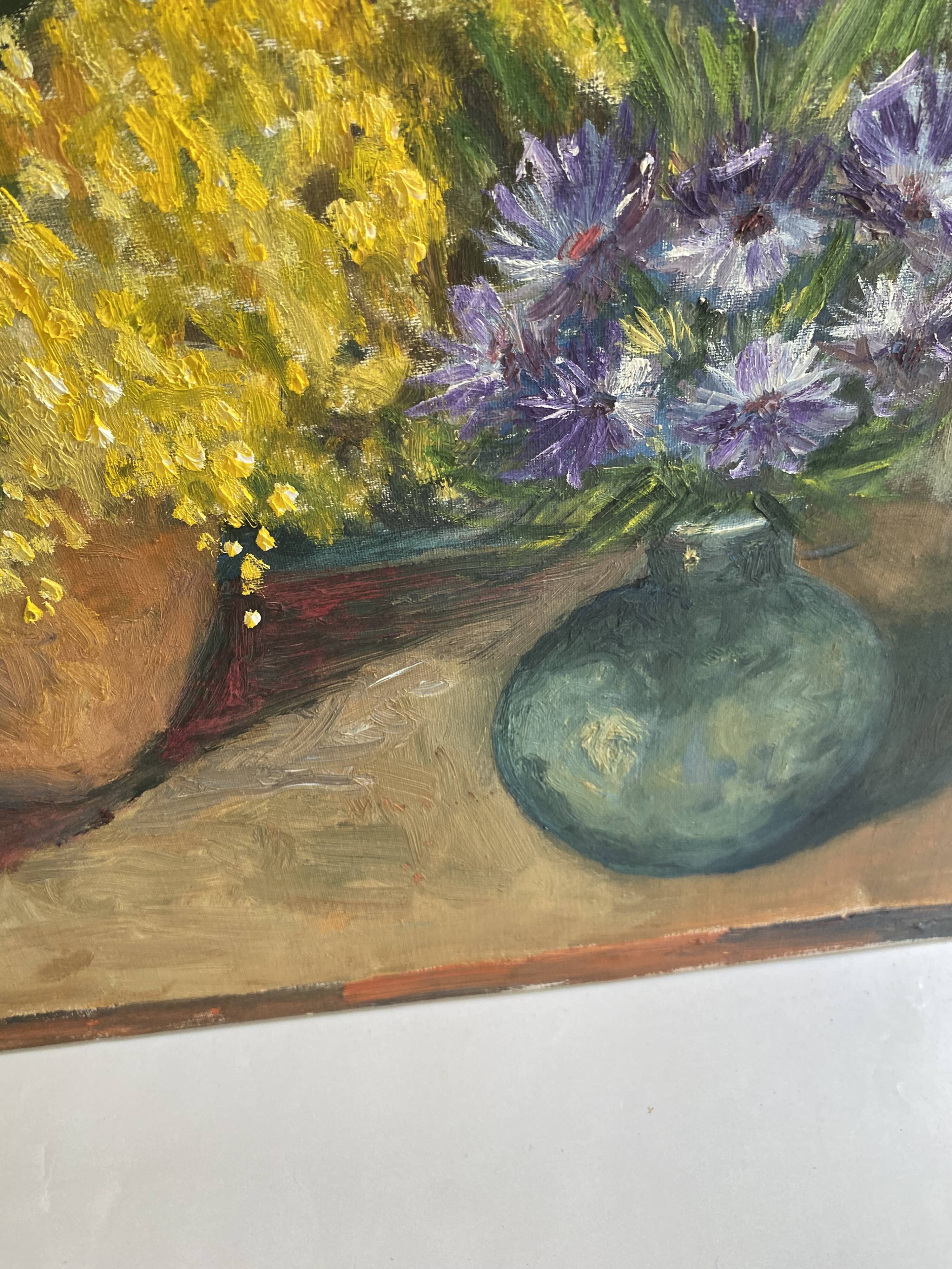 Oil on canvas still life "The Mimosa"