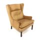 Fauteuil scandinave en cuir, Suède, 1960