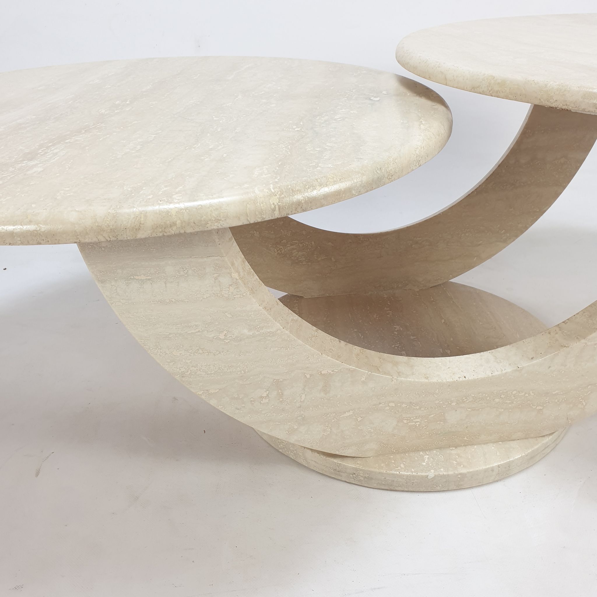 Mid-Century Italian Travertine Coffee Table, 1980s