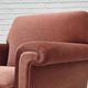 1970s, Danish armchair, salmon pink furniture velour, beech wood.