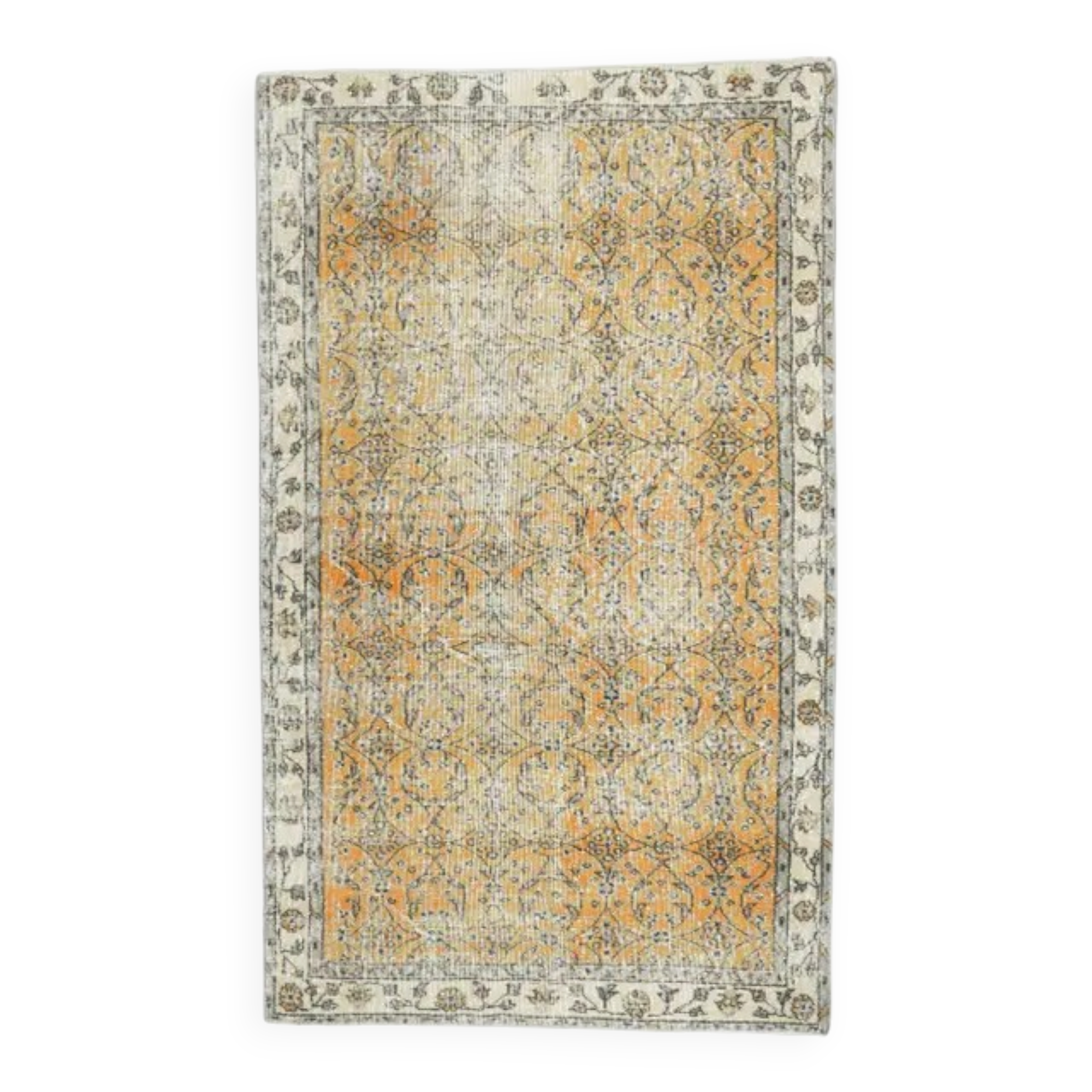 1970s vintage Turkish hand-knotted area rug 114x192