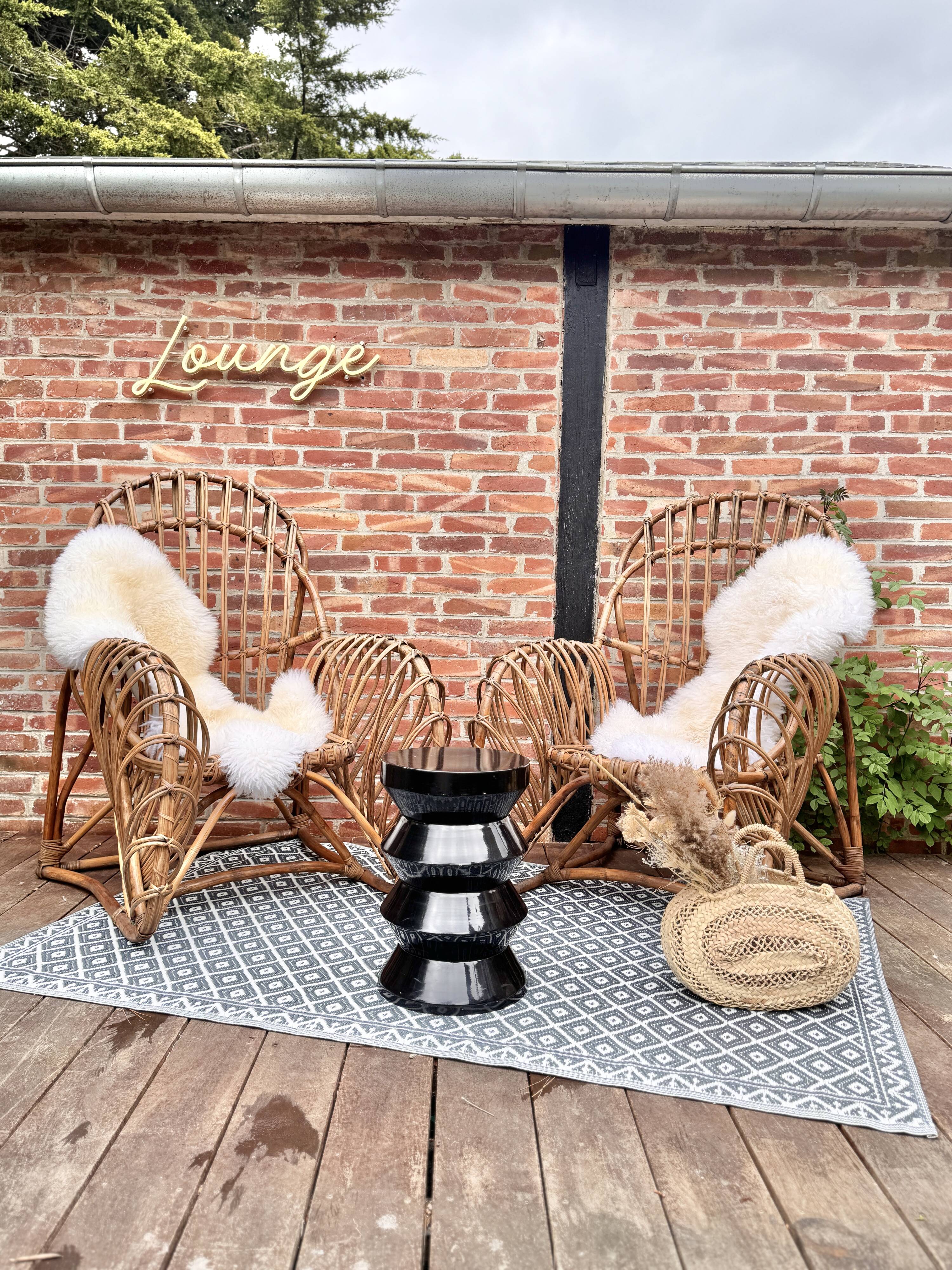 Vintage rattan armchair
