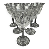 Saint-Louis, 6 cut crystal water glasses in the Tommy model, perfect condition.