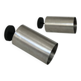 Pair of adjustable vintage wall lights, brushed metal, France, 1970.