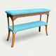 Vintage woven rattan and wicker console