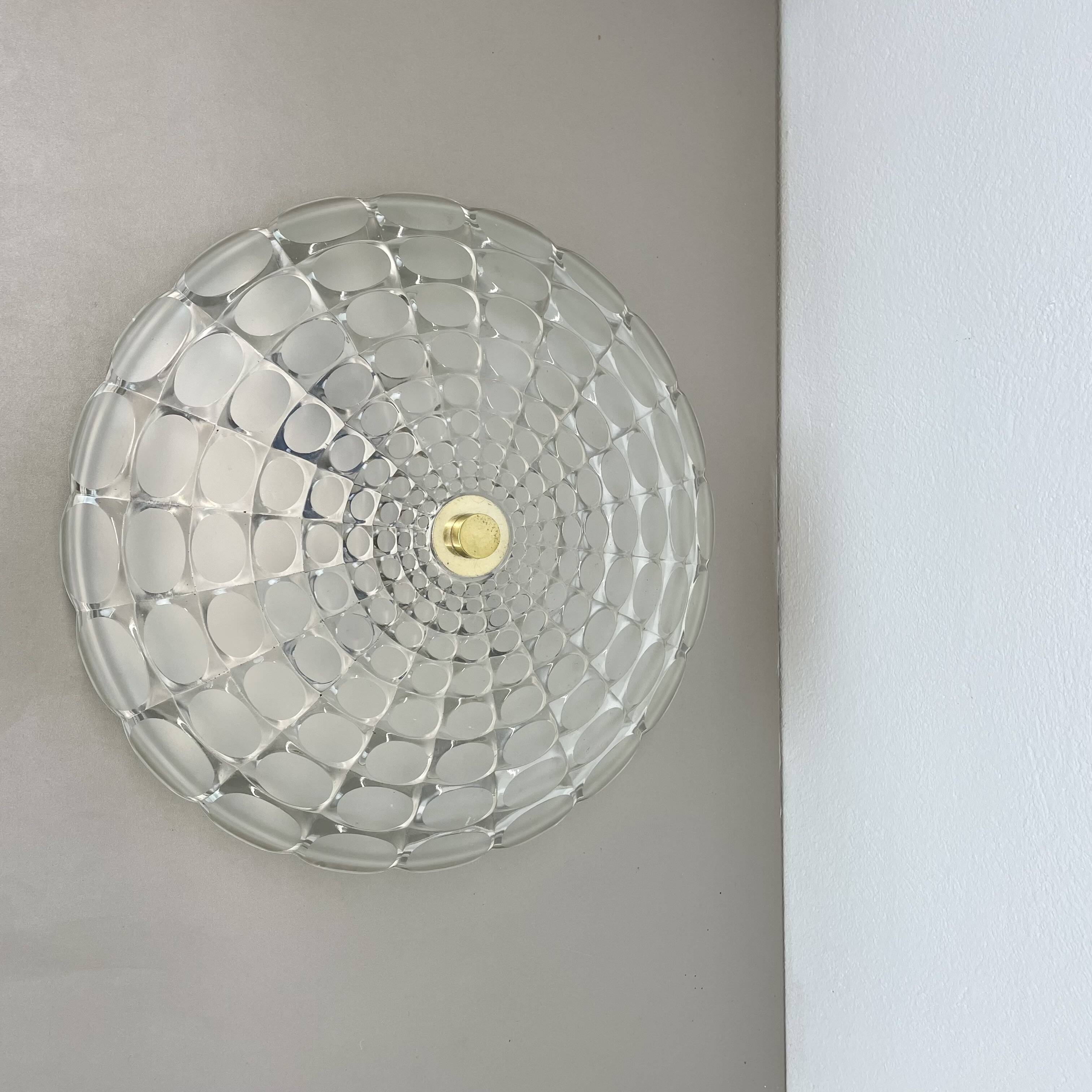 Glass flushmount wall light  peill and putzler lights attrib., germany, 1970s