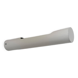 Vintage white lacquered metal tubular wall light, France 1970s