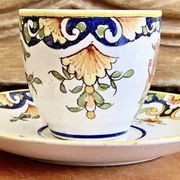 6 old Devres Fourmaintraux Rouen coffee cups Dinan model 19th century