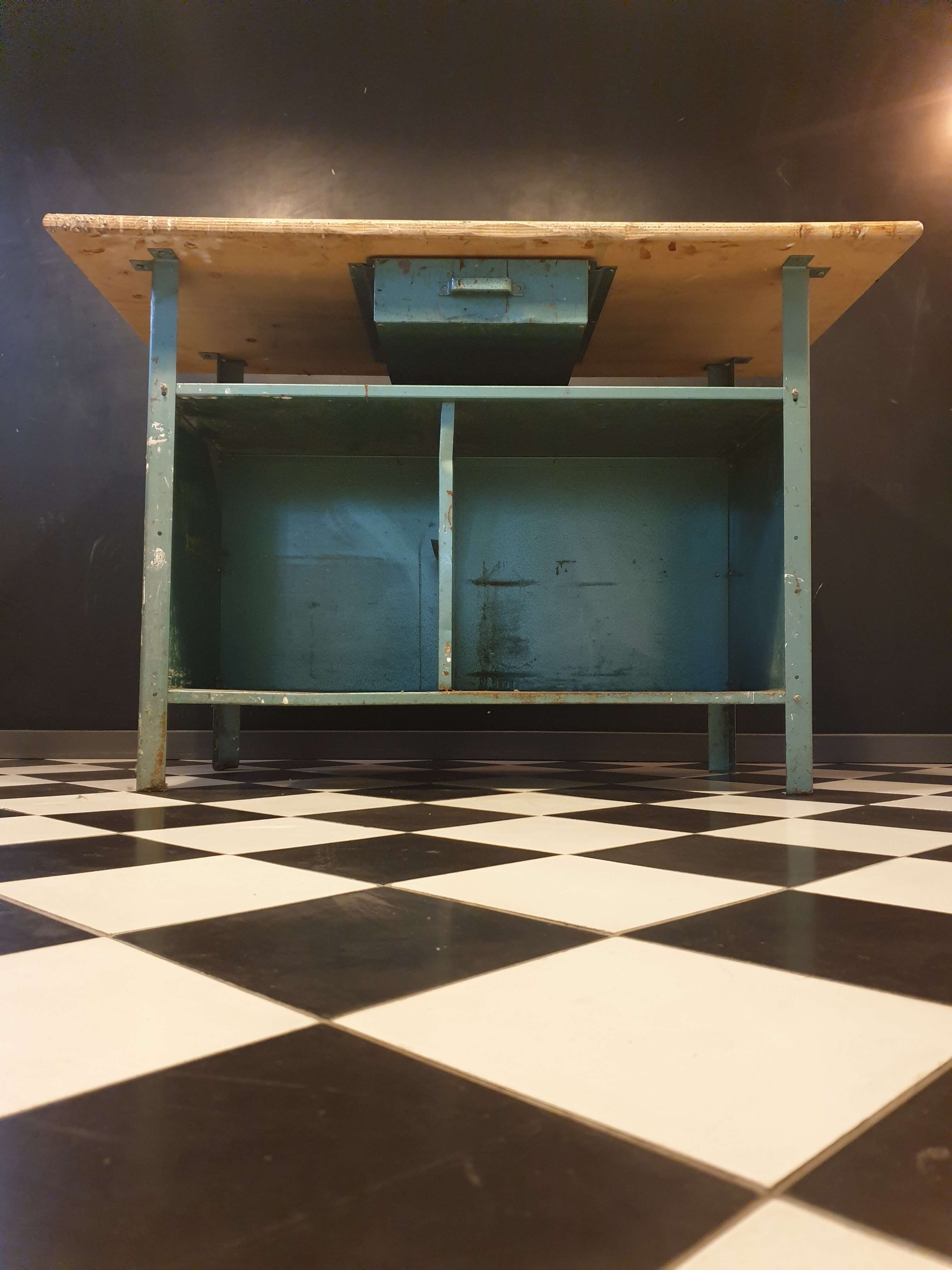 Wood and metal workbench