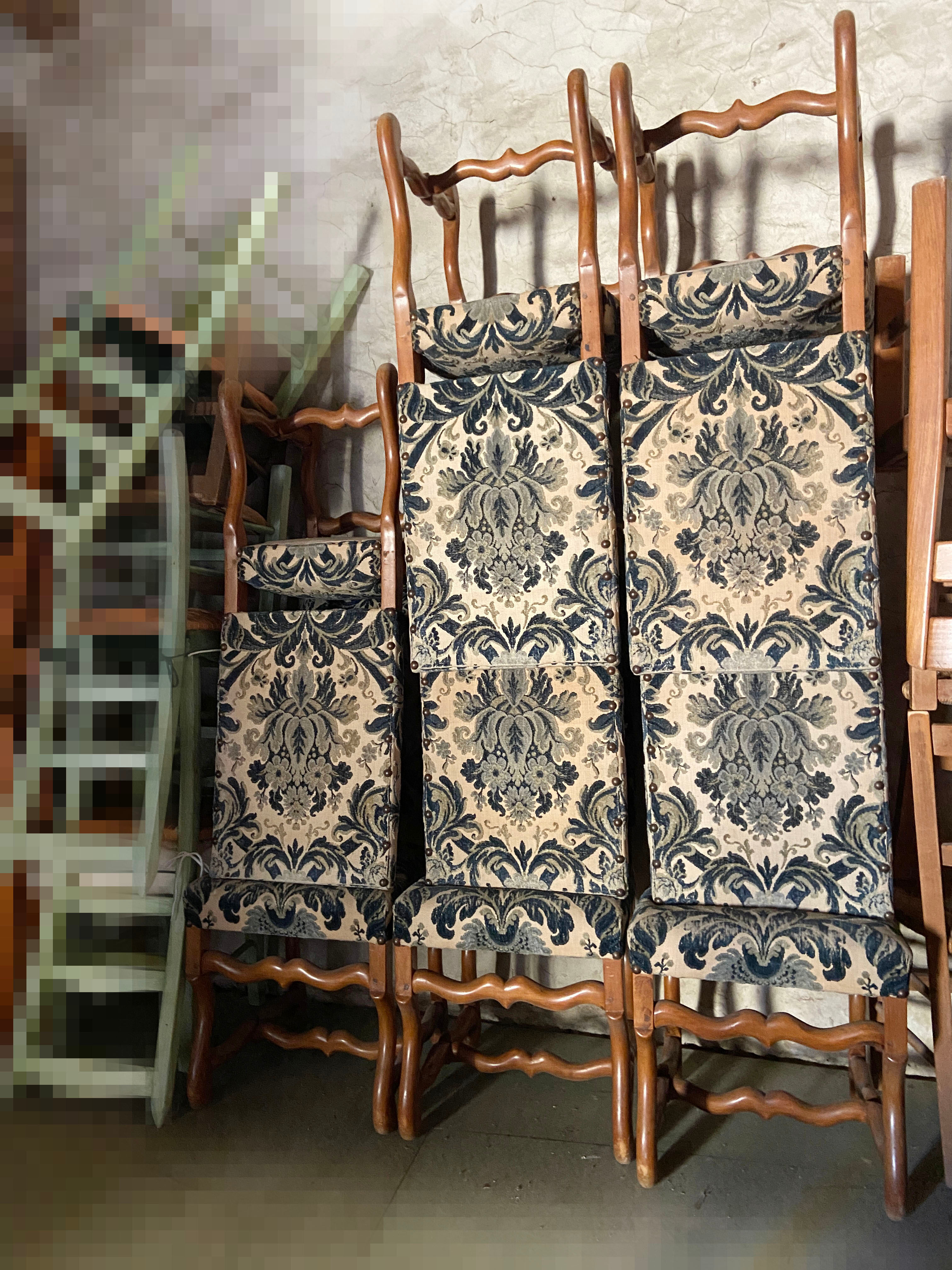 8 Louis XIII sheepbone chairs