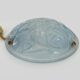 Old degue chandelier, 1-burner art deco washbasin pendant light, in blue glass paste. signed degué