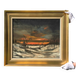 Vintage Winter Landscape Oil Painting