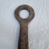 Pair of antique 15th century medieval castle wrought iron candlesticks