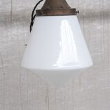 Mid-century opaline conical pendant light