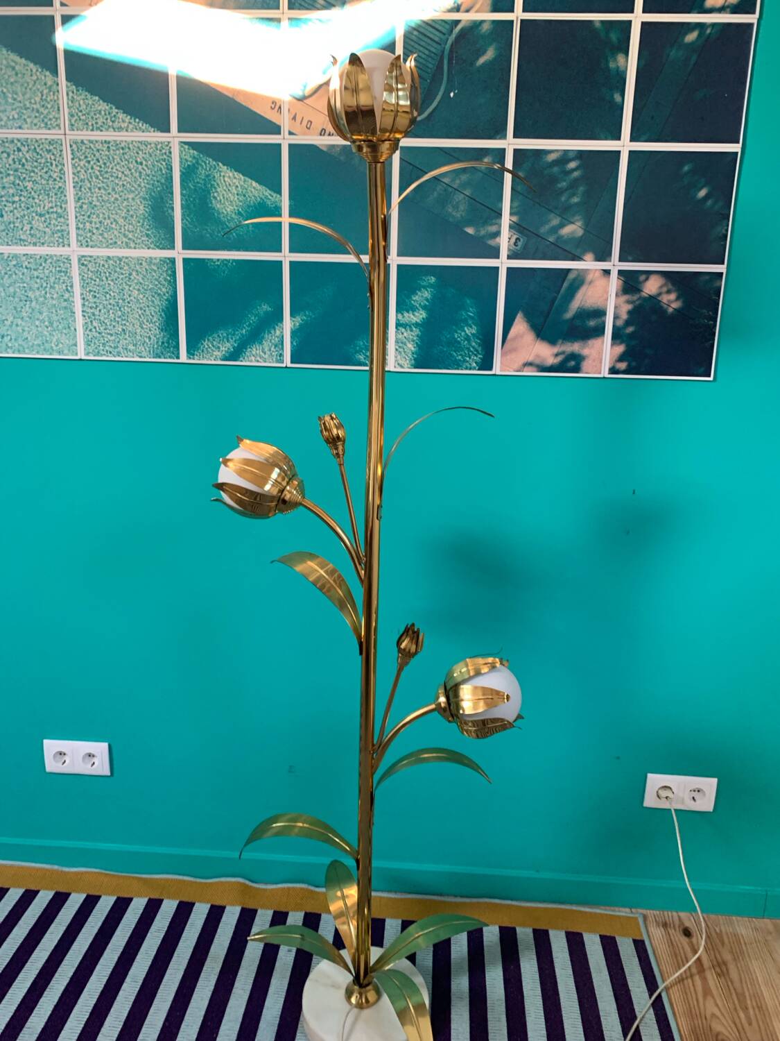 Vintage flower floor lamp