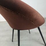 Vintage armchair velvet brown