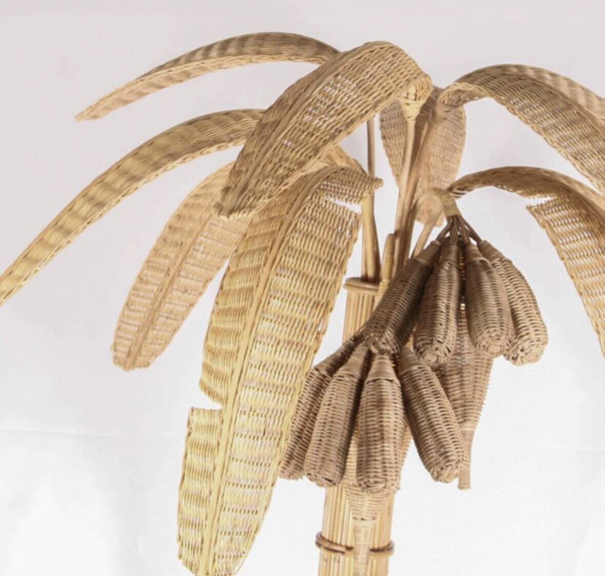 "Banana" rattan floor lamp