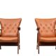 Teak Faux Leather Lounge chairs 1960s Holland