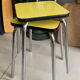 Set of 2 vintage yellow Formica stools