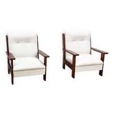 Set of two brutalist lounge chairs
