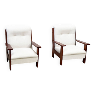 Set of two brutalist lounge chairs