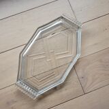 Plateau Art Déco en verre transparent