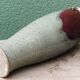 Glazed stoneware vase, signed, oxblood