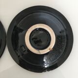 Set 3 plats creux noirs décorés