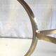 Tripod round coffee table in gilded brass and rosewood – 60s/70s