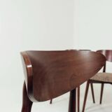 Scandinavian dining chairs in mocha brown, set of 6.