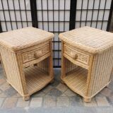 Pair of wicker bedside tables
