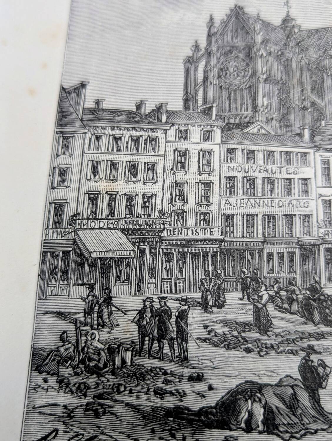 Beauvais, Oise, gravure vintage, imprimée en 1883