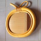 Rattan Apple Mirror