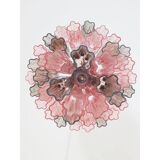 Contemporary Fume’ and Pink “Tronchi” Murano Glass Chandelier