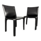 Pair of Cab 412 chairs, saddle leather, by Mario Bellini for Cassina, Italy, 1970s