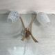 Applique ancienne double Lunel métal doré