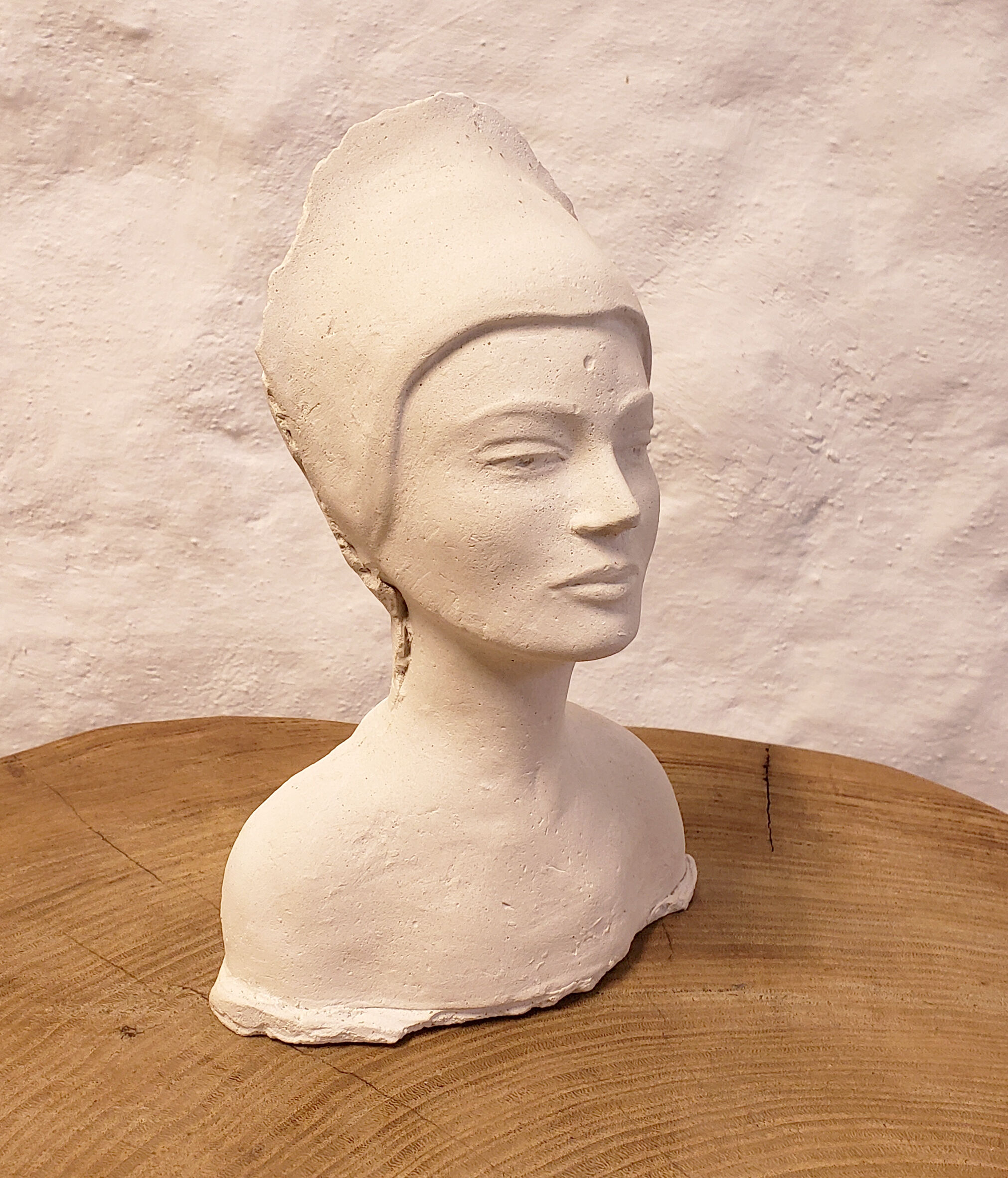 Woman bust in plaster