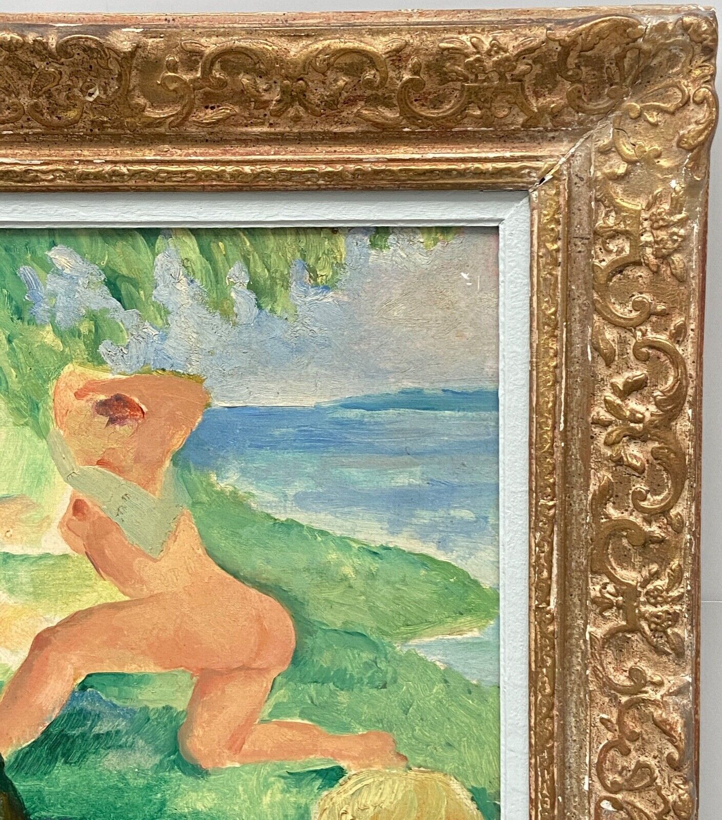 Oil on canvas by Emile Compard Portrait of women and composition
